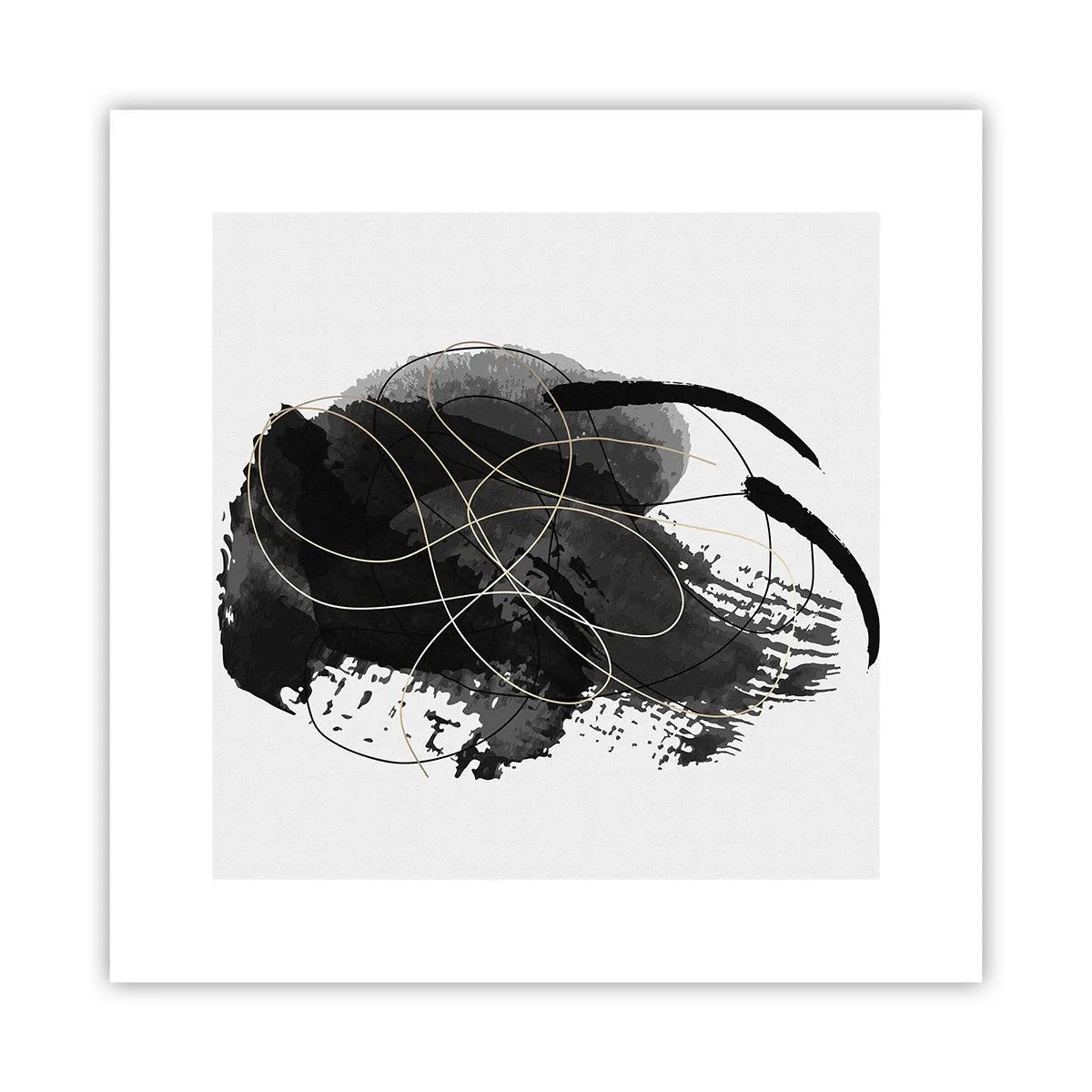 Plagát - Upletené z čiernej - 30x30 cm