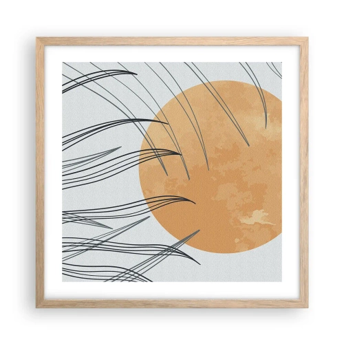 Plagát v ráme zo svetlého duba - Vždy ku slnku - 50x50 cm
