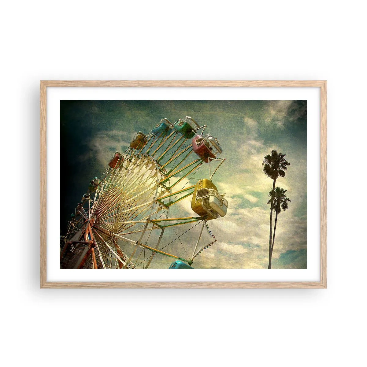 Plagát v ráme zo svetlého duba - Bude, bude zábava… - 70x50 cm