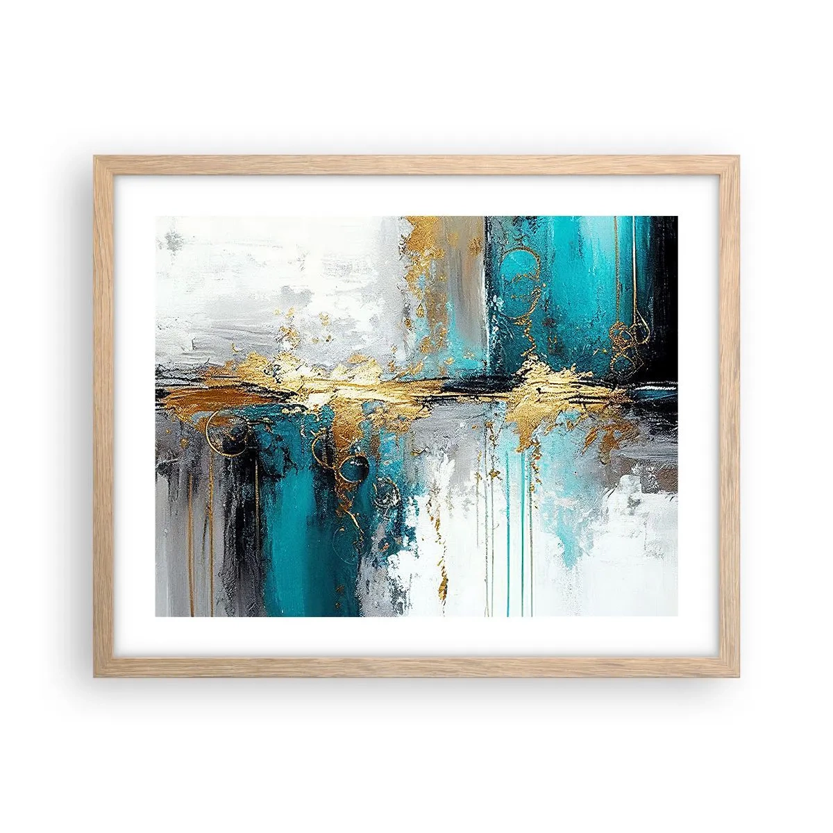 Plagát v ráme zo svetlého duba - Všetko plynie - 50x40 cm