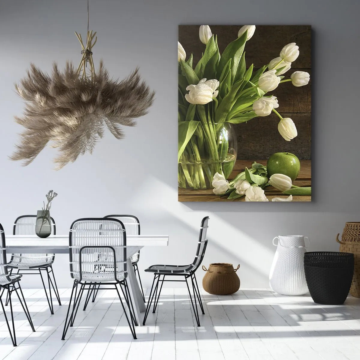 Obraz na plátne - Šťavnaté a čerstvé v zelenej a bielej - 50x70 cm