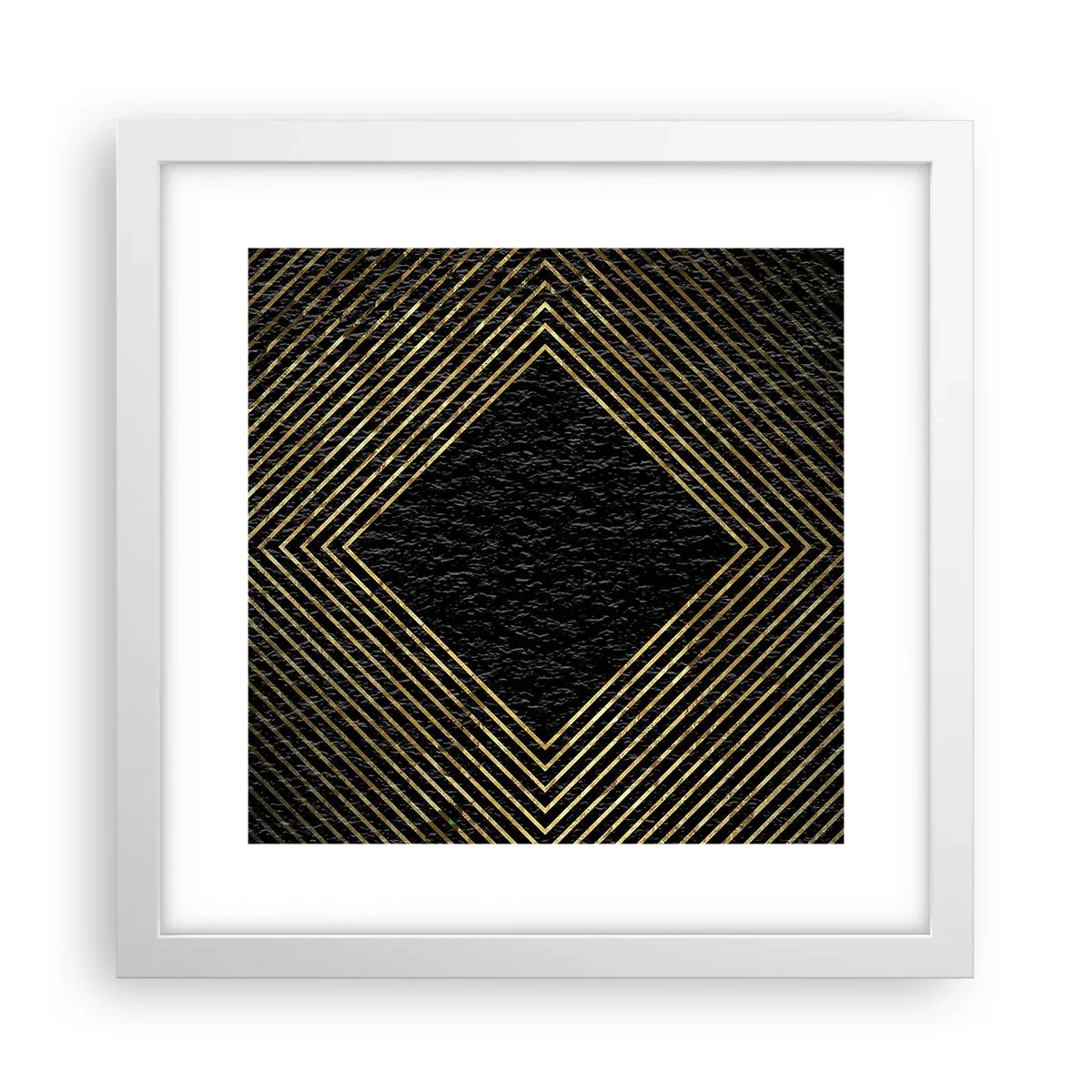 Plagát v bielom ráme - Geometria v štýle glamour - 30x30 cm