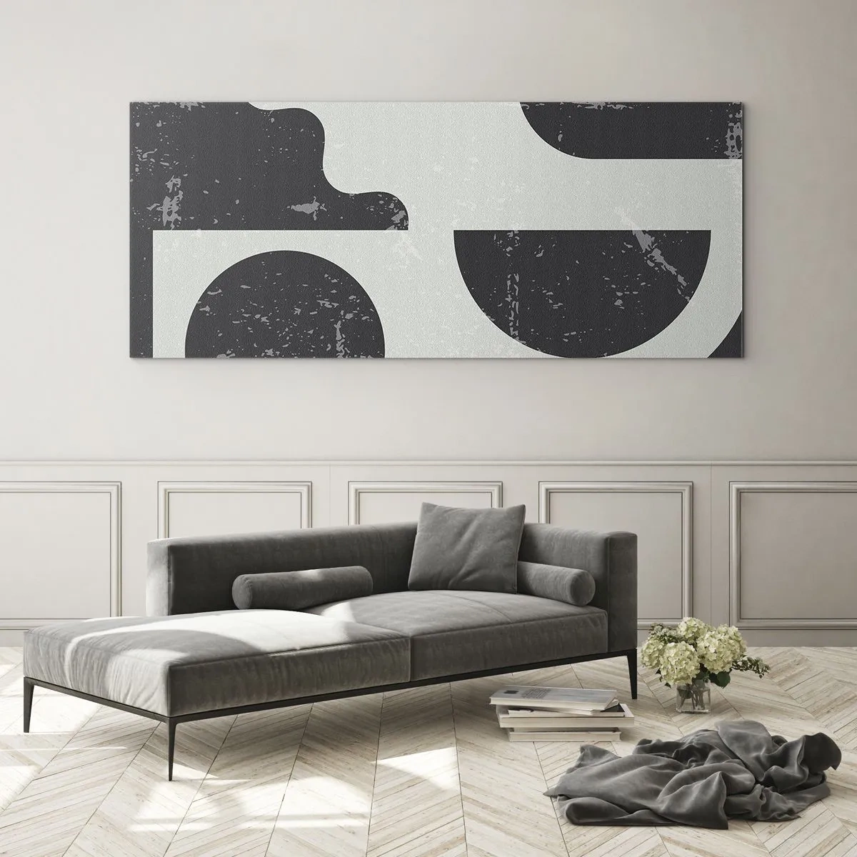 Obraz na skle - Kompozícia nad a pod - 100x40 cm