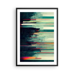 Plagát v čiernom ráme - Moderná abstrakcia s geometrickými líniami - 50x70cm - Futuristické mesto - Moderná nástenná dekorácia do obývacej izby a spálne ARTTOR