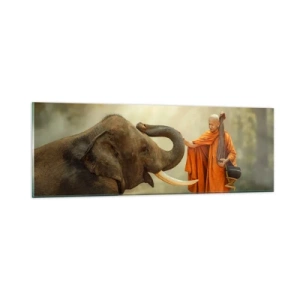 Obraz na skle - Stretnutie na cestách - 90x30 cm