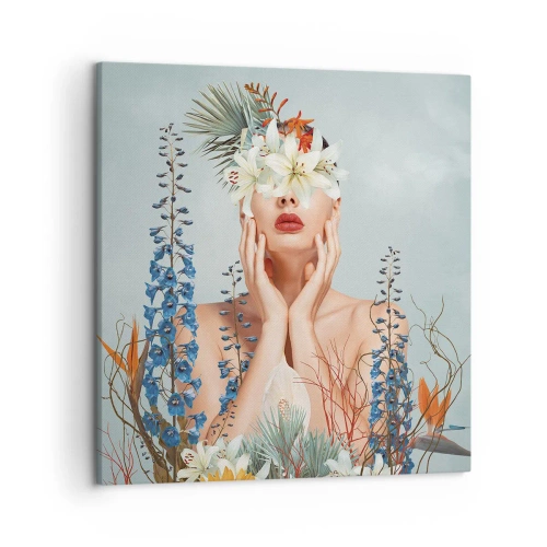 Obraz na plátne - Žena – kvetina - 50x50 cm