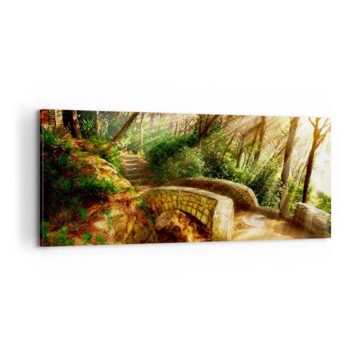 Obraz na plátne - Priamo z mostíka v rozprávkovom lese - 100x40 cm
