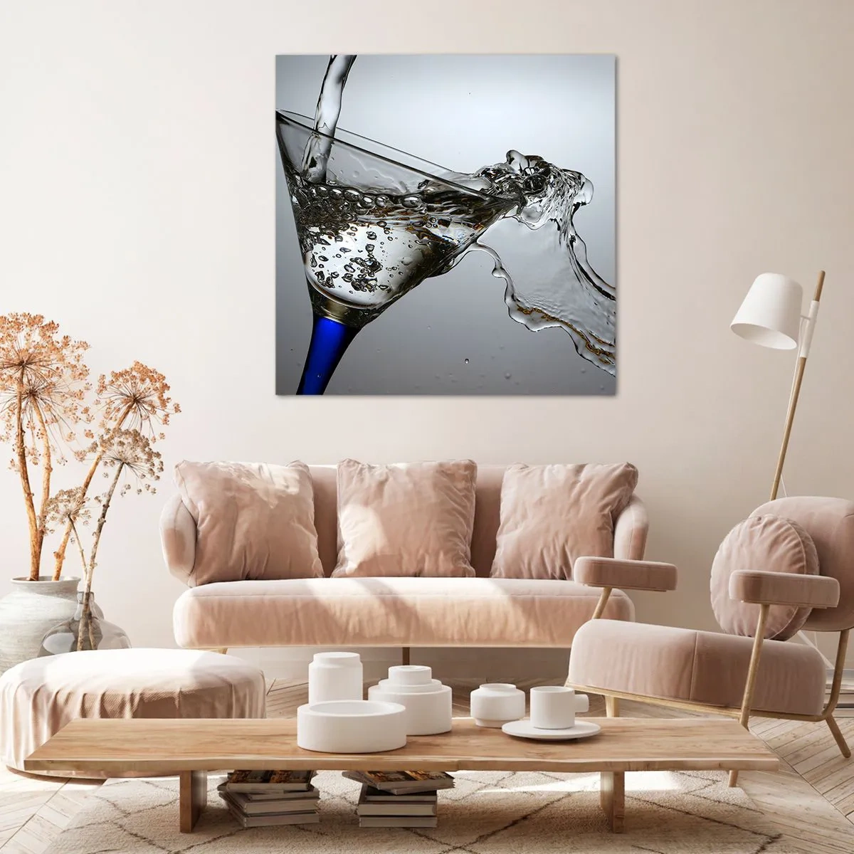 Obraz na plátne - Krištáľová voda v krištáľovom skle - 60x60 cm