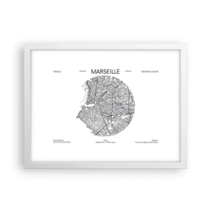 Plagát v bielom ráme - Anatómia Marseille - 40x30 cm