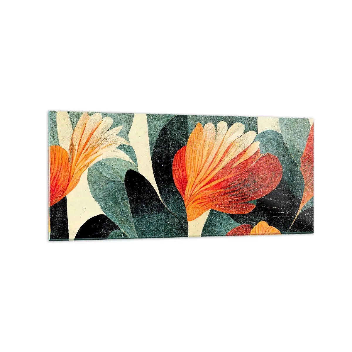 Obraz na skle - Tropické horúco a chlad zelene - 120x50 cm