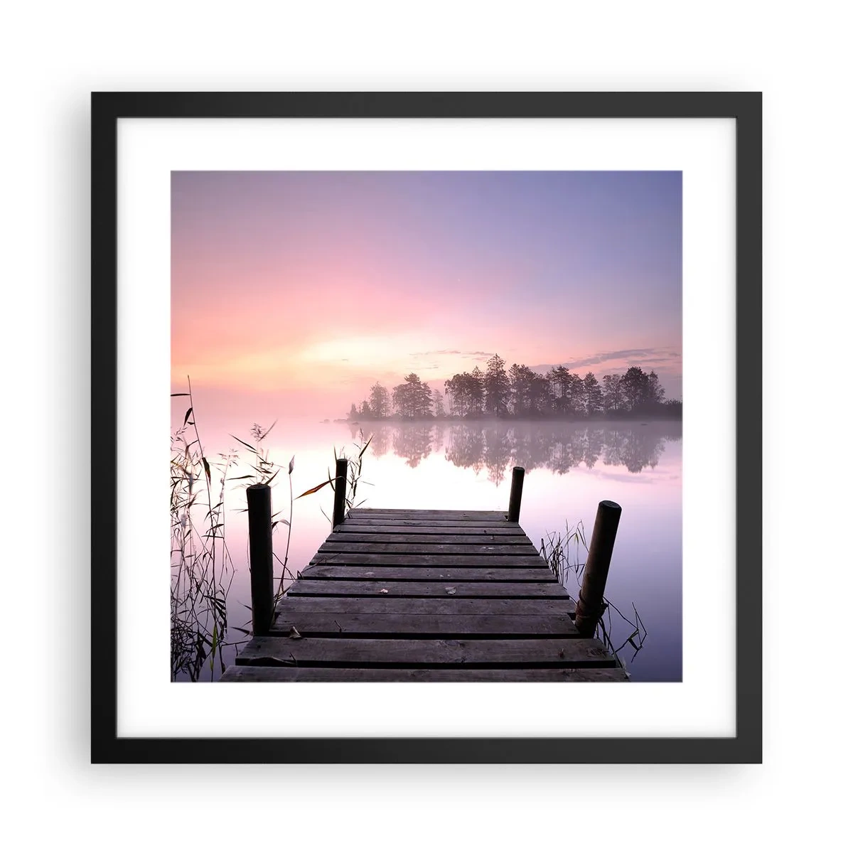 Plagát v čiernom ráme - Z ľaliovej hmly… - 40x40 cm