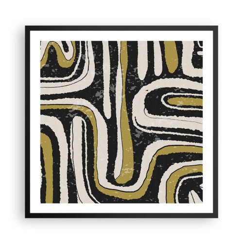 Plagát v čiernom ráme - Kompozícia: trakty a uličky - 60x60 cm