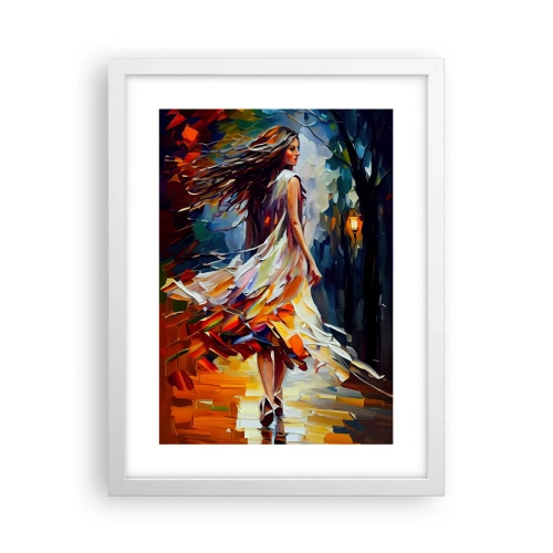 Plagát v bielom ráme - Jesenné dievča - 30x40 cm