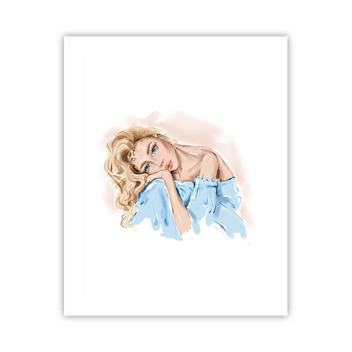 Plagát - Zasnená v modrej - 40x50 cm
