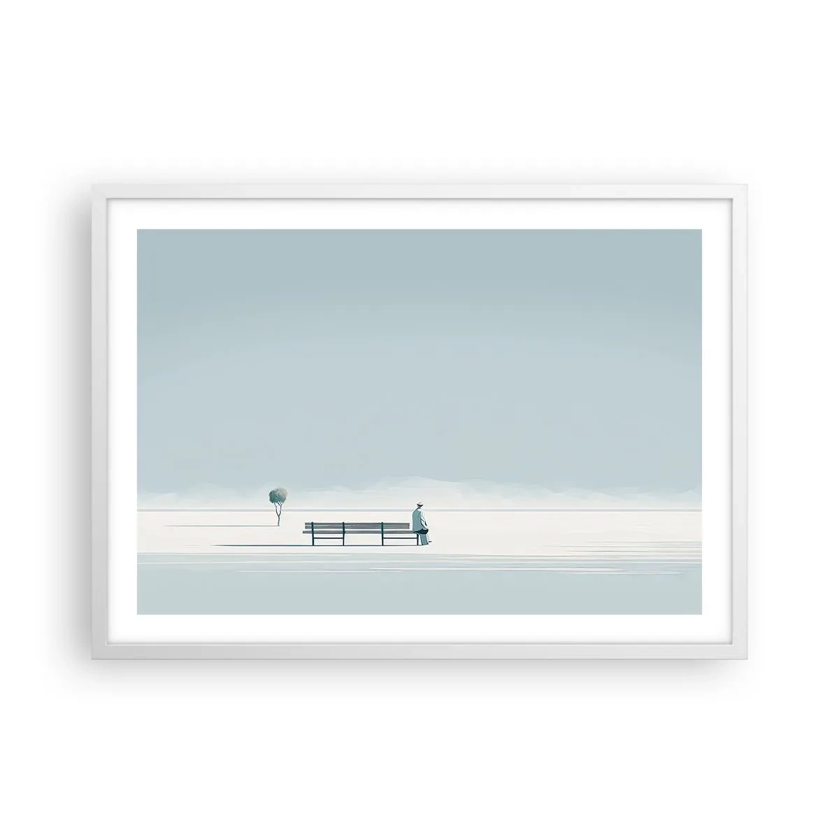 Plagát v bielom ráme - Áno, čakám. - 70x50 cm