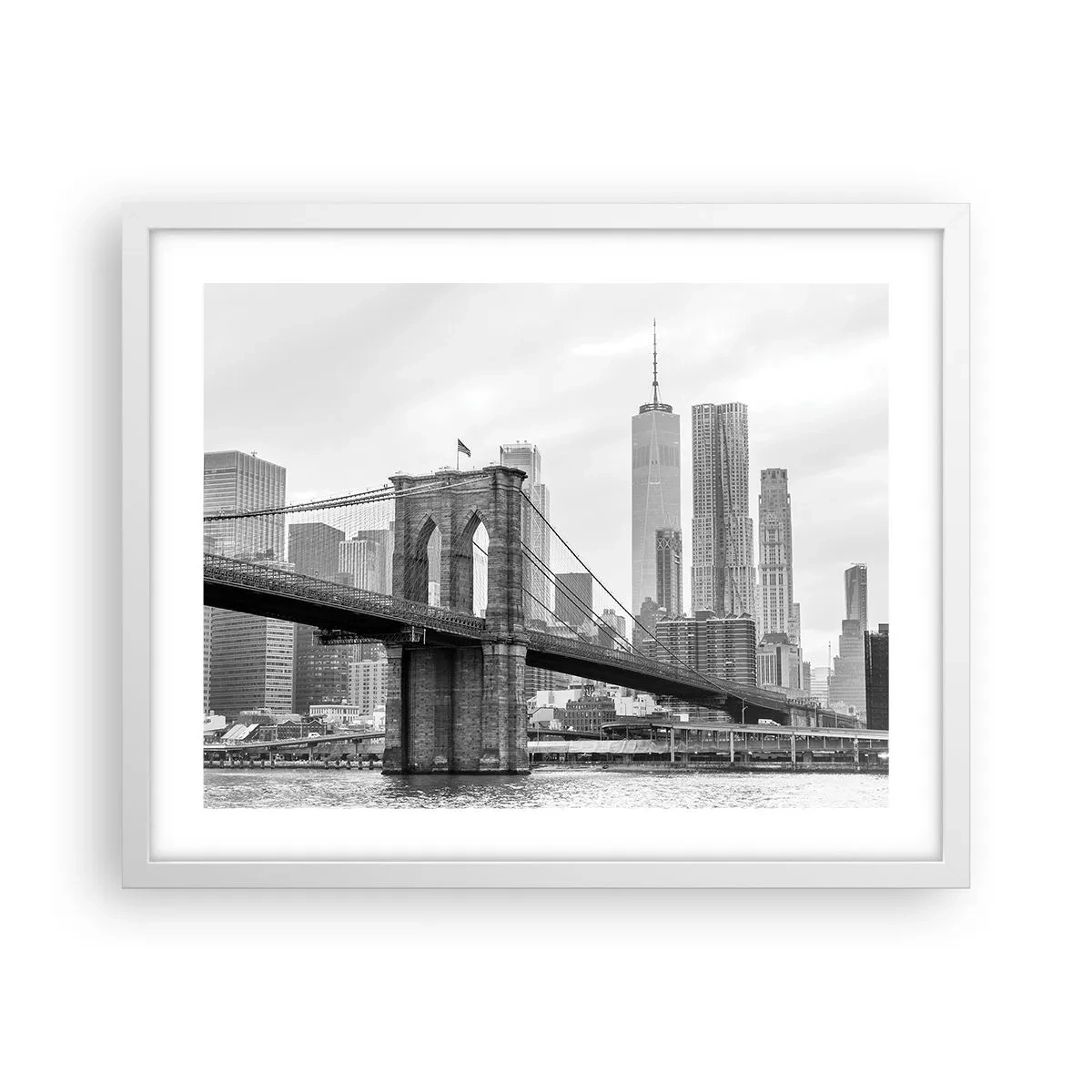 Plagát v bielom ráme - Newyorské zázraky - 50x40 cm