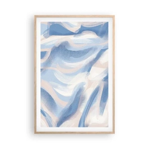 Plagát v ráme zo svetlého duba - Modré kolísanie - 61x91 cm