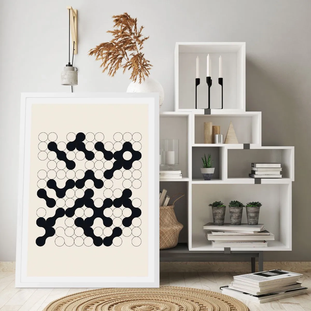 Plagát v bielom ráme - Čínska hra – variácia - 40x50 cm