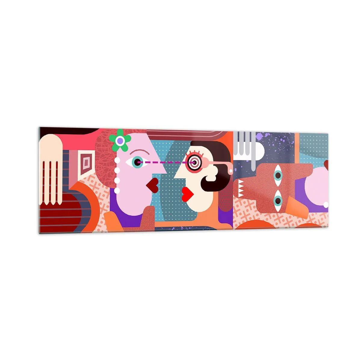 Obraz na skle - Tvárou v tvár - 160x50 cm