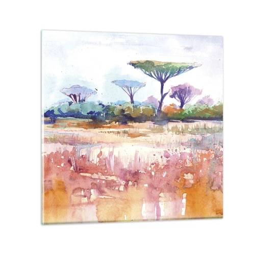 Obraz na skle - Farby savany - 50x50 cm