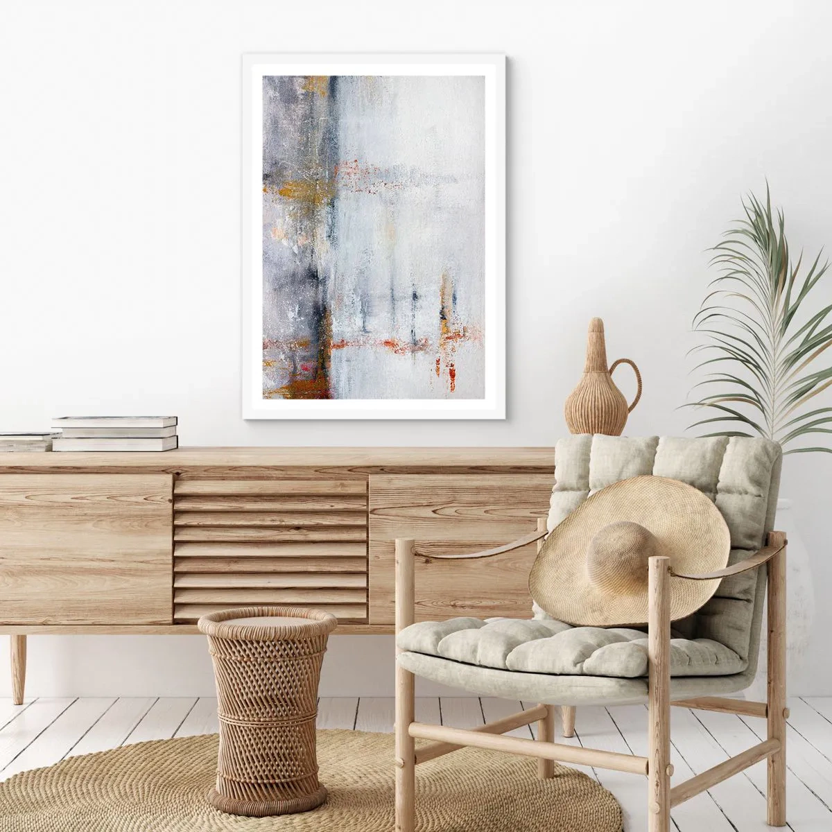 Plagát v bielom ráme - Za závojom vzduchu - 70x100 cm