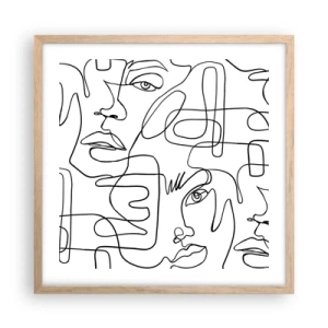 Plagát v ráme zo svetlého duba - V spletených emóciách - 50x50 cm