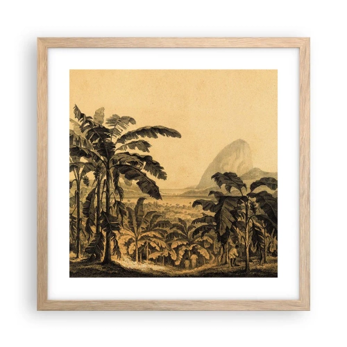 Plagát v ráme zo svetlého duba - V koloniálnom štýle - 40x40 cm