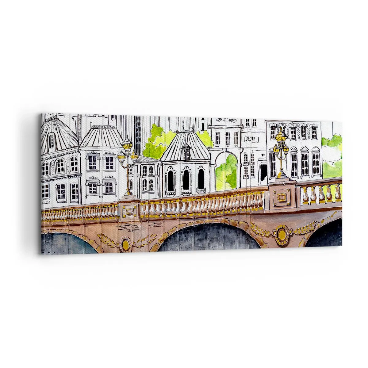 Obraz na plátne - Mesto ako maľované - 100x40 cm