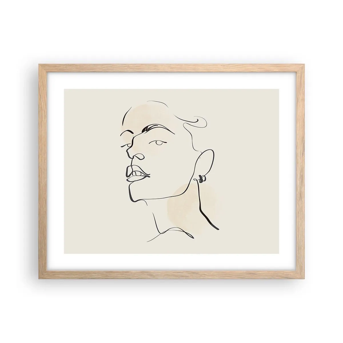 Plagát v ráme zo svetlého duba - Hrdý pohľad - 50x40 cm