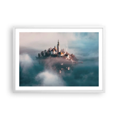 Plagát v bielom ráme - Ostrov snov - 70x50 cm
