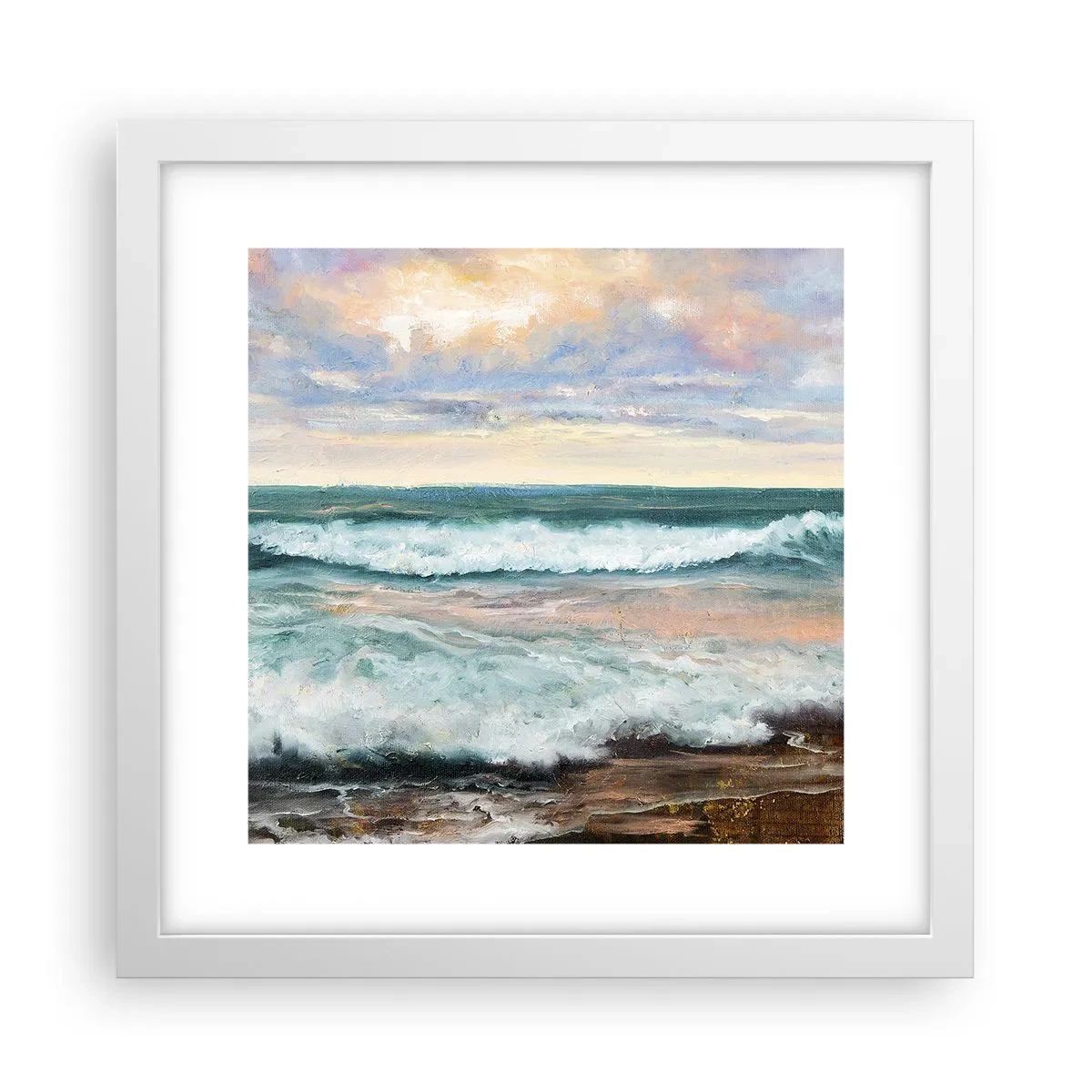 Plagát v bielom ráme - Tu uhladíš dušu - 30x30 cm