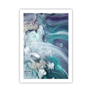 Plagát - Prúdy modrej - 50x70 cm