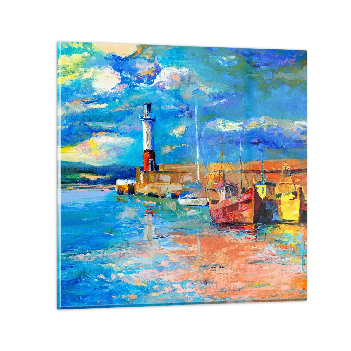 Obraz na skle - Popoludní v dúhovom zálive - 30x30 cm