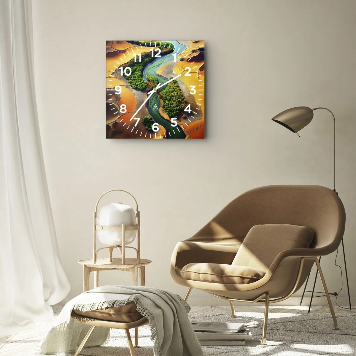 Nástenné hodiny - Životodarná rieka - 40x40 cm