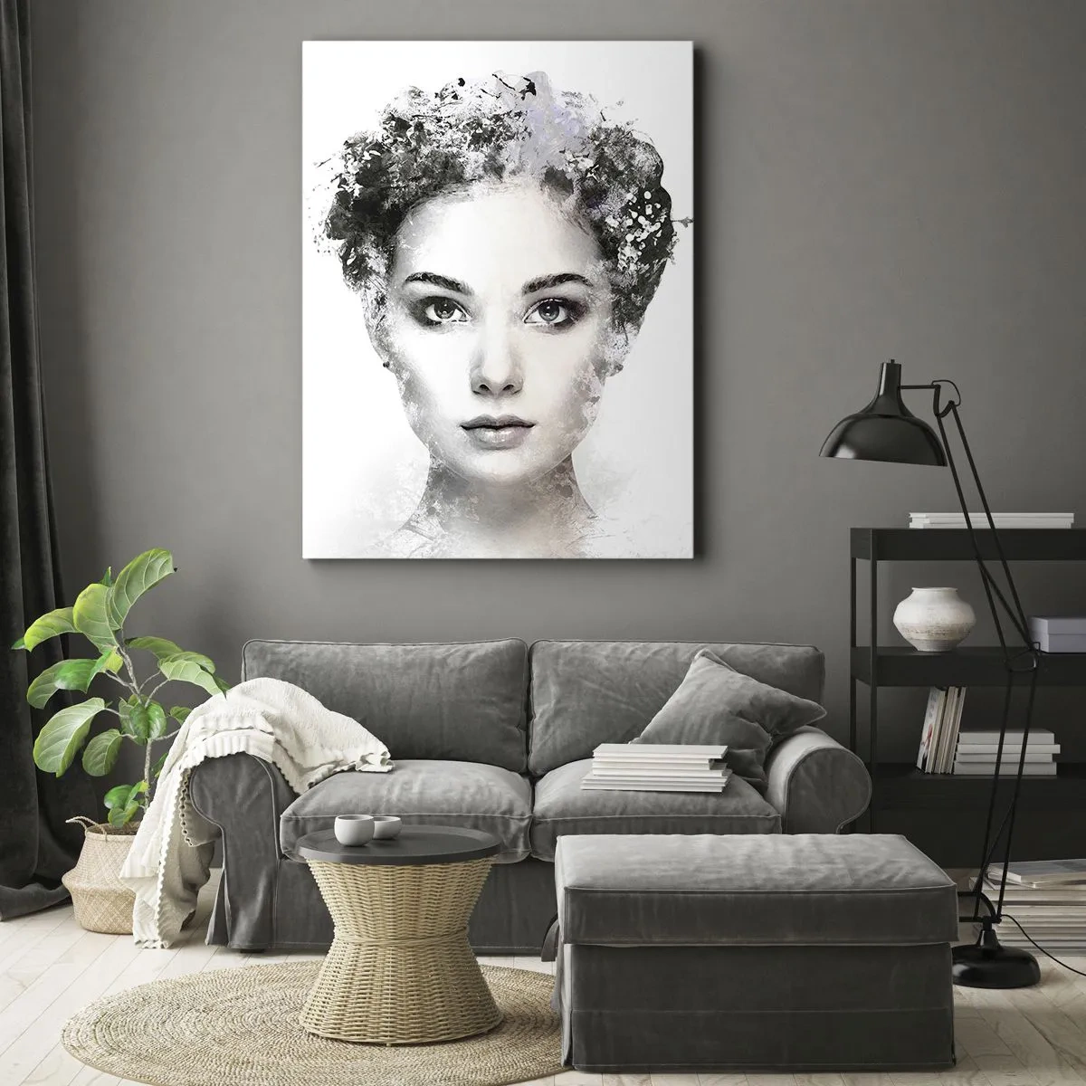 Obraz na plátne - Veľmi štýlový portrét - 45x80 cm