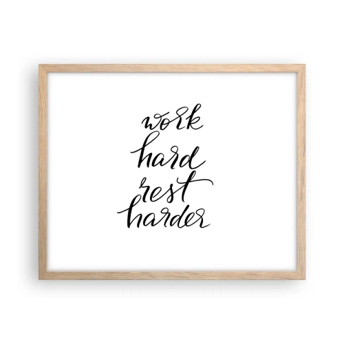 Plagát v ráme zo svetlého duba - Životná rovnováha - 50x40 cm