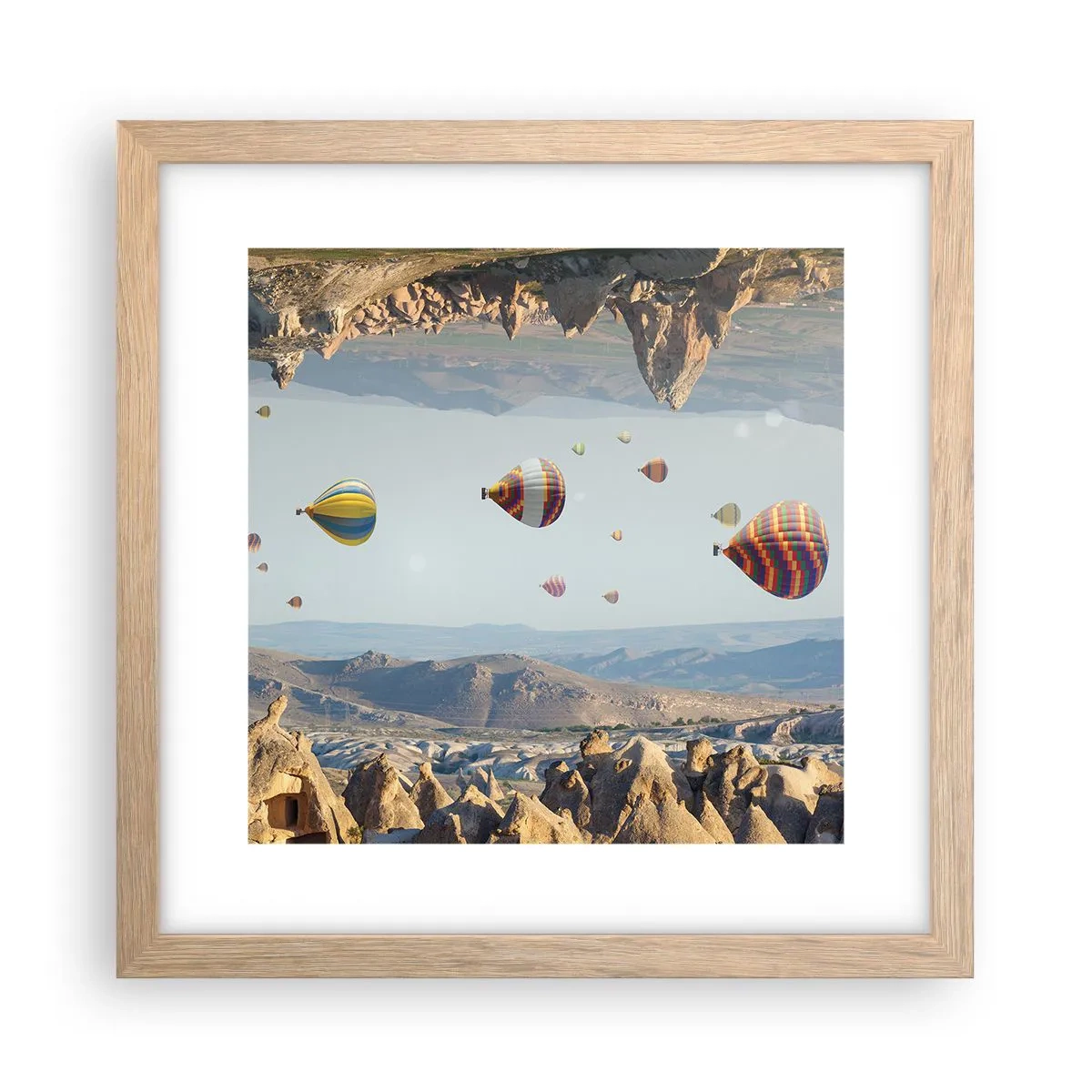 Plagát v ráme zo svetlého duba - Tu je možné všetko - 30x30 cm