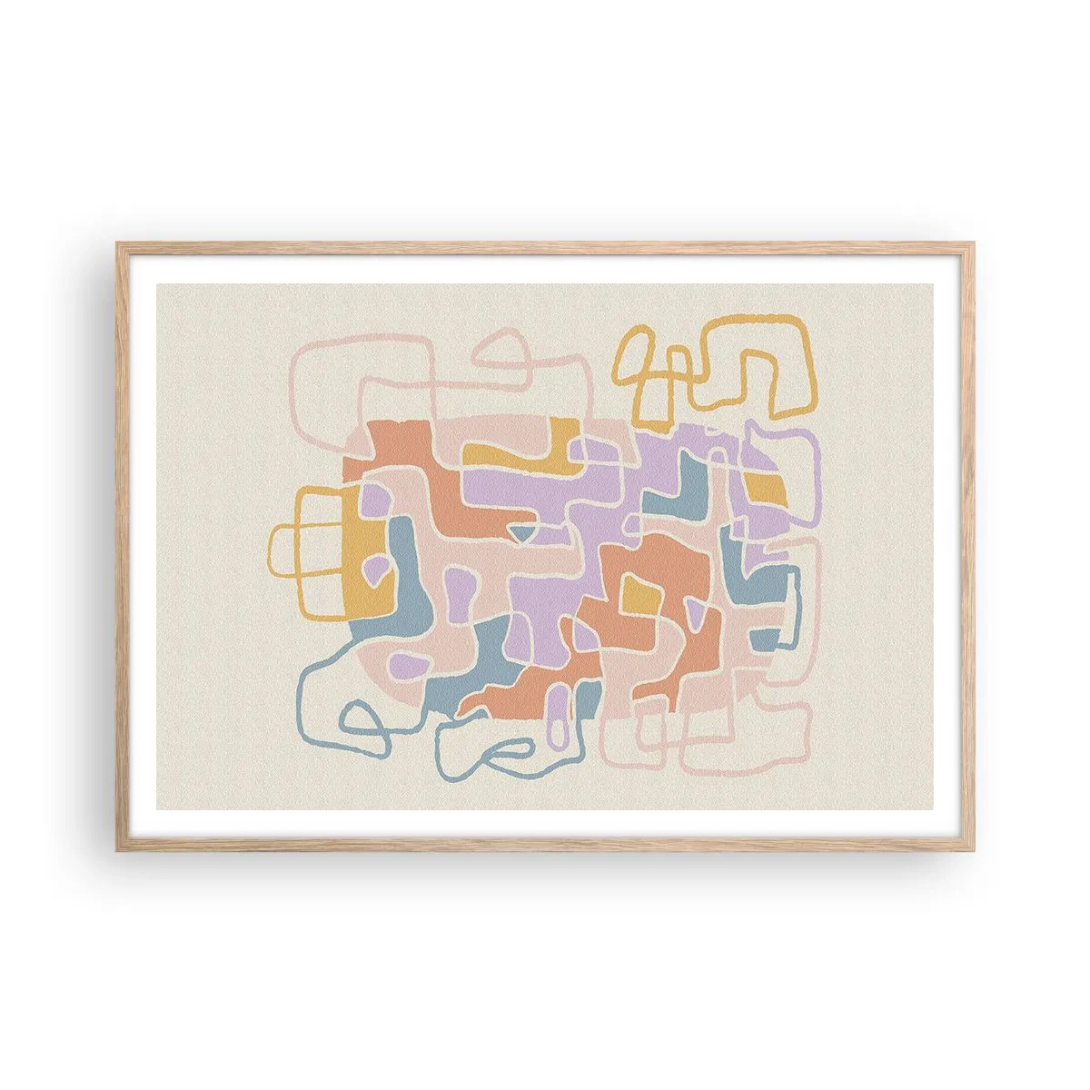 Plagát v ráme zo svetlého duba - Labyrint – veselé dobrodružstvo - 100x70 cm