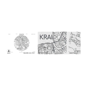 Vzorka fototapety Premium Canvas - Anatómia Krakova - Mapa, Krakov, Poľsko - 100x30 cm