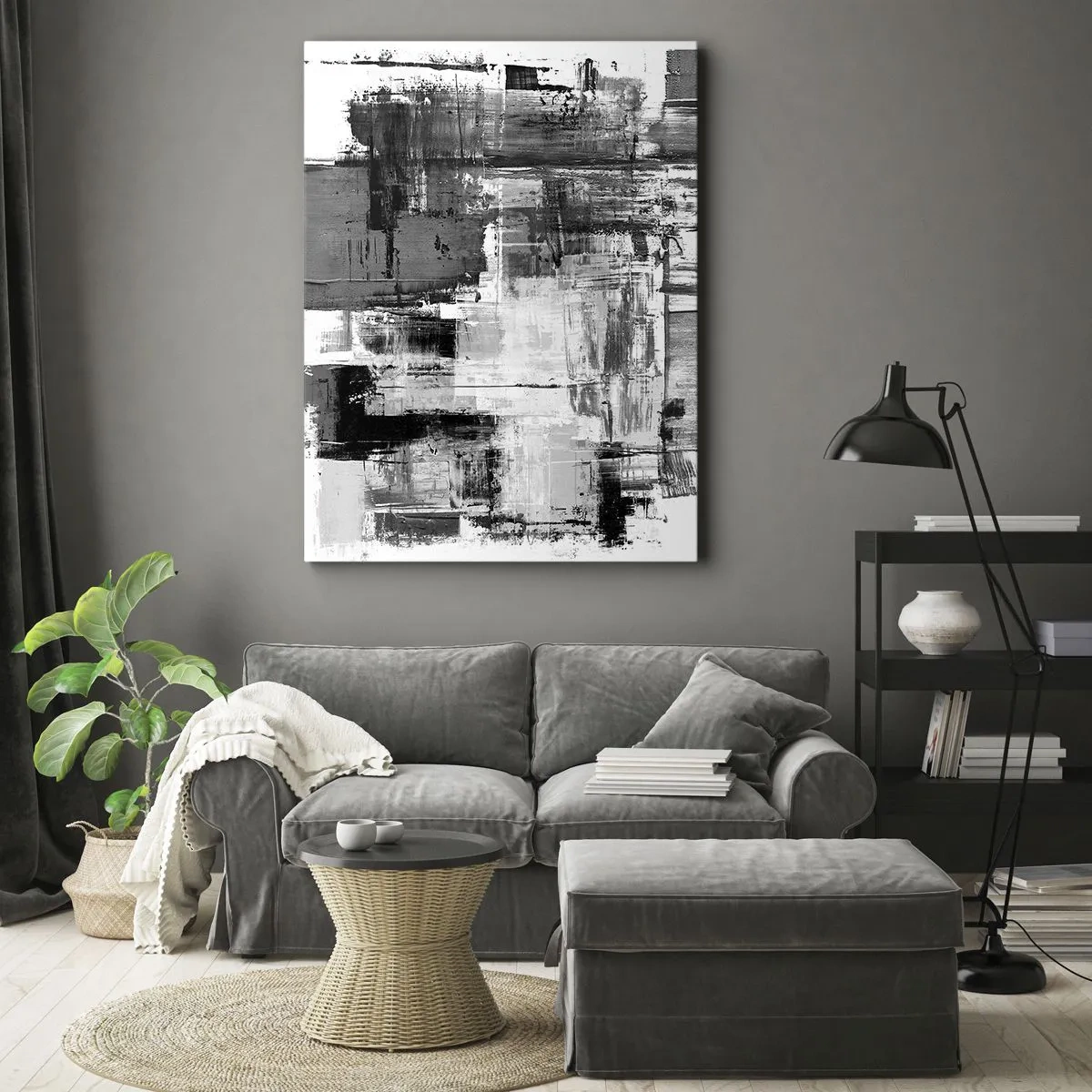 Obraz na plátne - Sivé je krásne - 45x80 cm