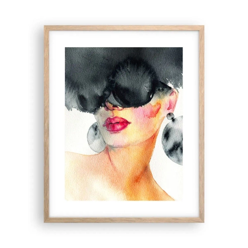 Plagát v ráme zo svetlého duba - Tajomstvo elegancie - 40x50 cm