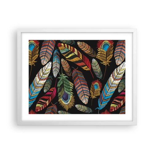 Plagát v bielom ráme - Vtáčí karneval - 50x40 cm