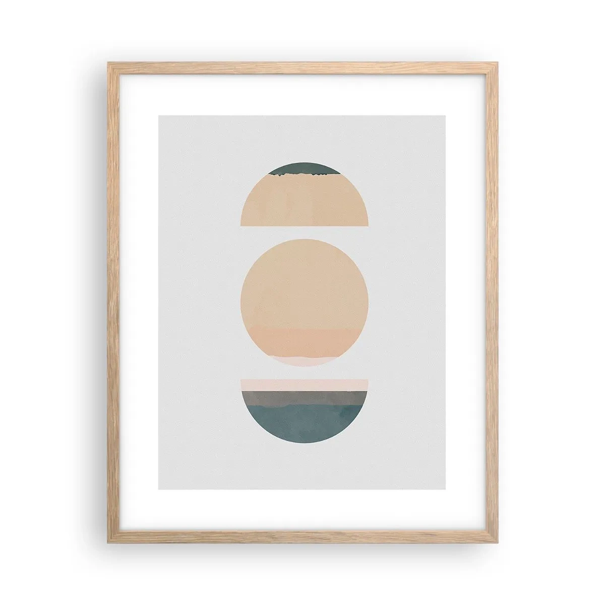 Plagát v ráme zo svetlého duba - Kruh za kruhom - 40x50 cm