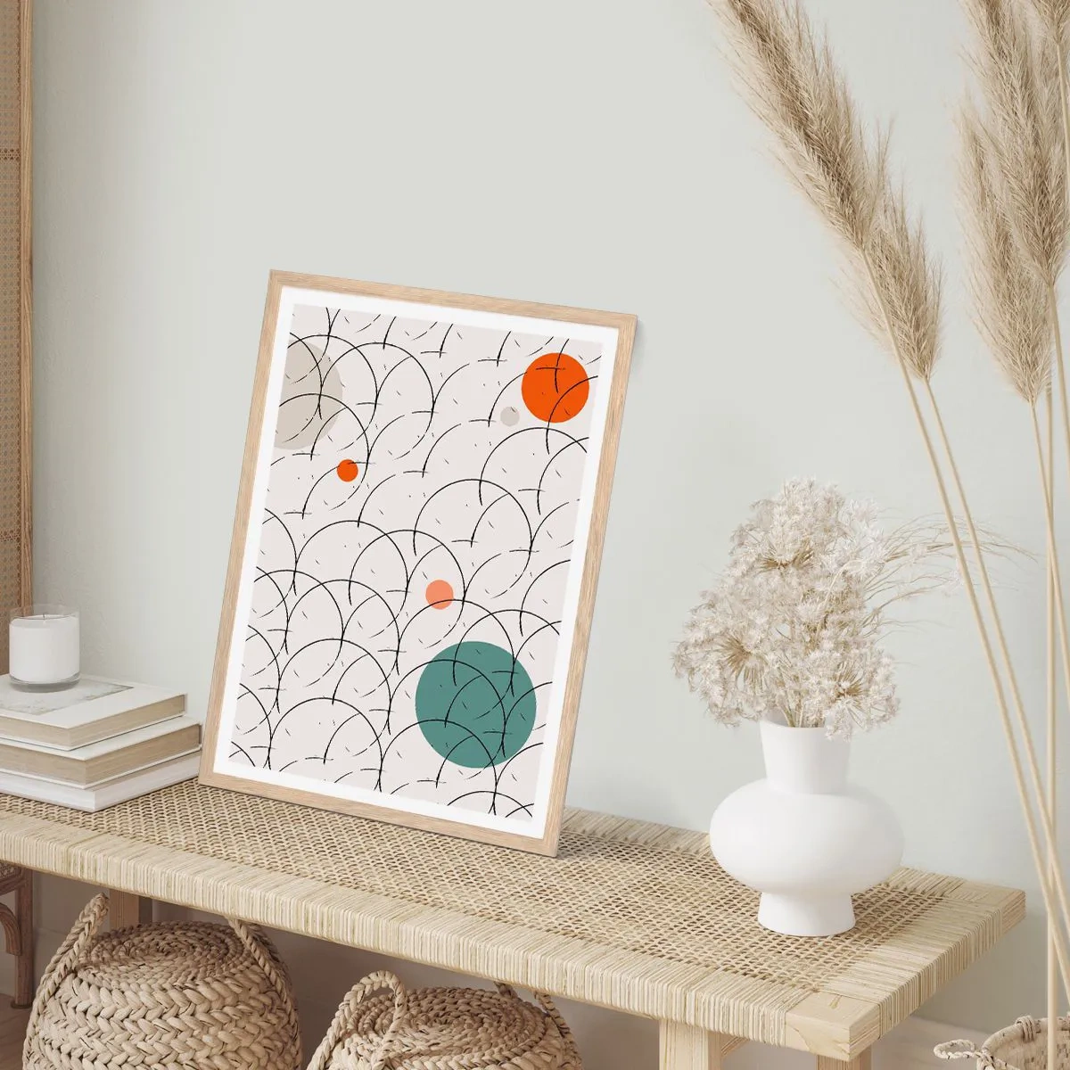 Plagát v ráme zo svetlého duba - V duchu pop-artu - 61x91 cm