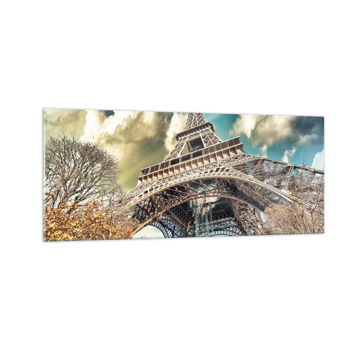 Obraz na skle - A na jeseň v Paríži… - 100x40 cm