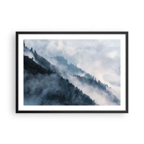 Plagát v čiernom ráme - Horská mystika - 70x50 cm