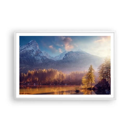 Plagát v bielom ráme - V horách a údoliach - 91x61 cm