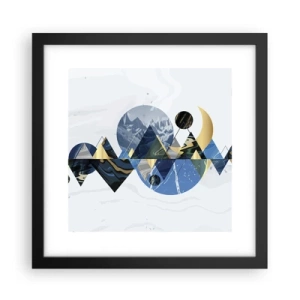 Plagát v čiernom ráme - Geometrická krajina - 30x30 cm