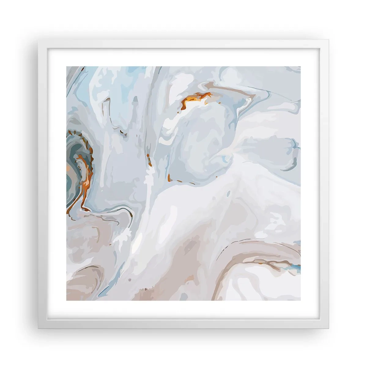 Plagát v bielom ráme - Povznesená biela - 50x50 cm