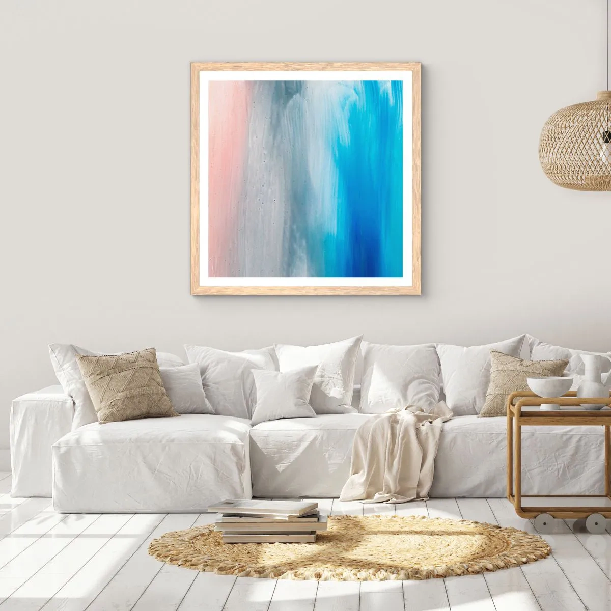 Plagát v ráme zo svetlého duba - Živly: vzduch - 60x60 cm